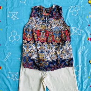 Boho sleeveless shirt Size S